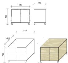 Тумба з шухлядами
