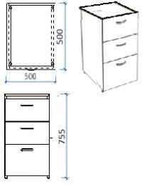 Тумба з шухлядами